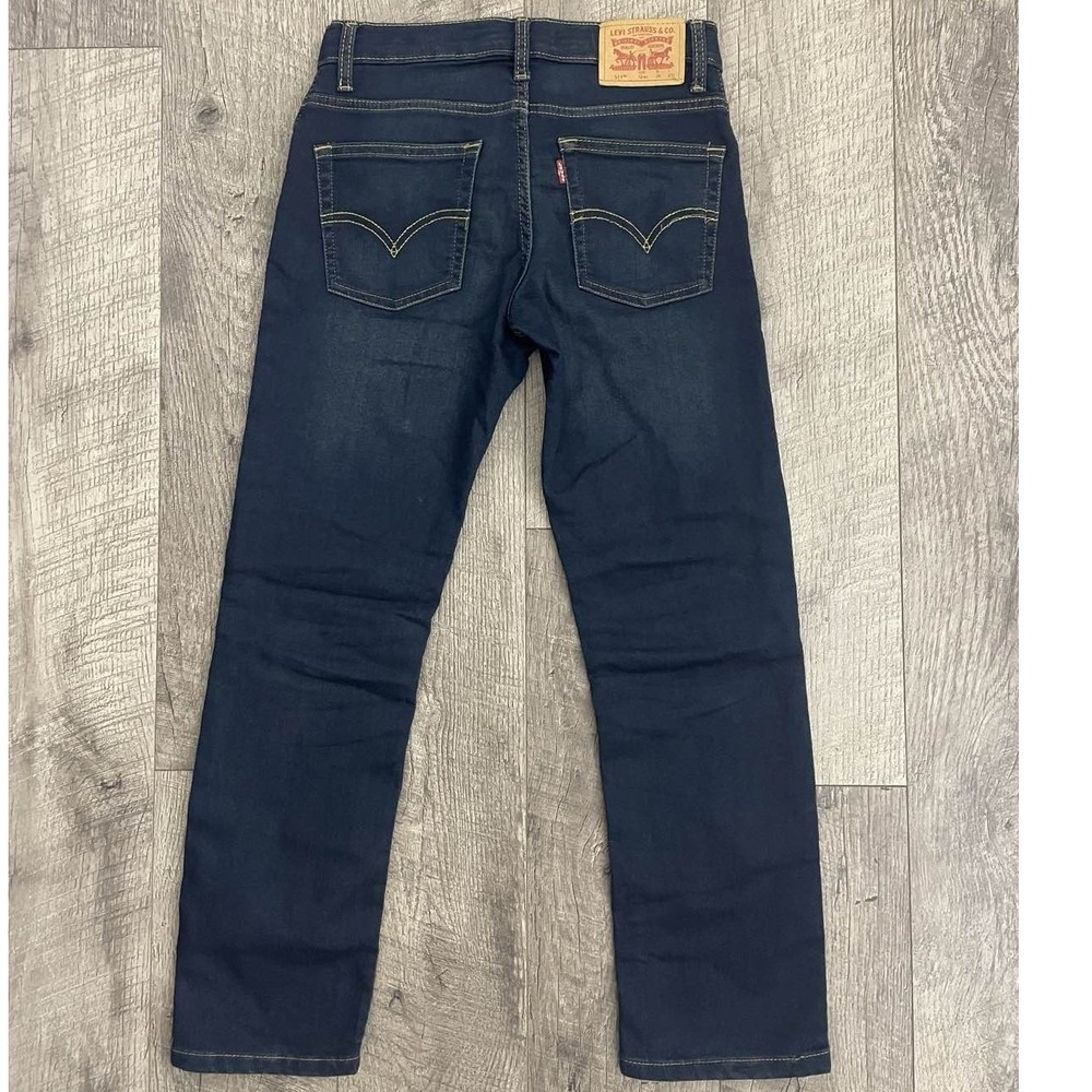 Levis 511 Slim Boys Jeans Dark Wash‎ Indigo Stretch Size 12 Reg 26x27 - Picture 4 of 8